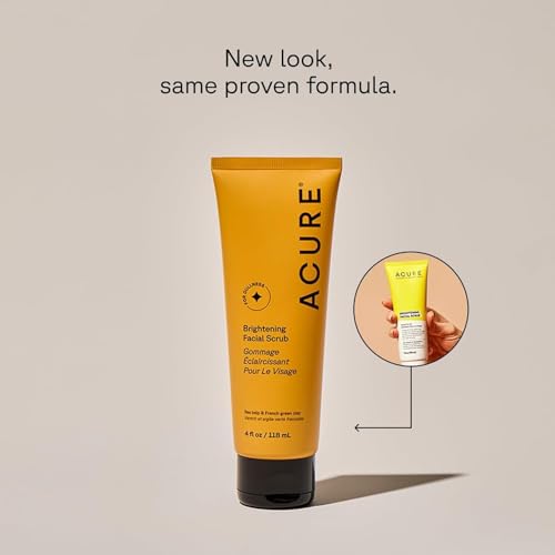 Acure Brightening Facial Scrub - Exfoliating Face Wash - 4 fl oz (2 Pack) - size: 4 Fl Oz (Pack of 2)