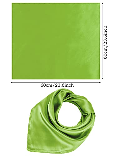 SATINIOR Square Neck Scarf Women - color: Green, size: 23.6 x 23.6 inches