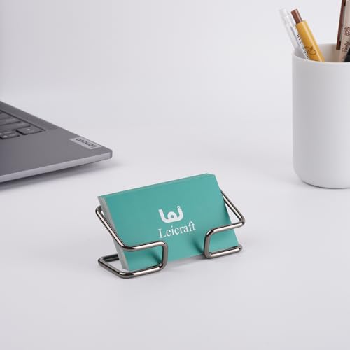 Business Card Holder for Desk, Cute Metal Card Organizers - color: Black