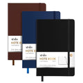 ViVin 3 Pack A4 Hardcover Lined Notebook,8.5x11 192 pg College Ruled - color: Black+Navy+Brown, size: A4