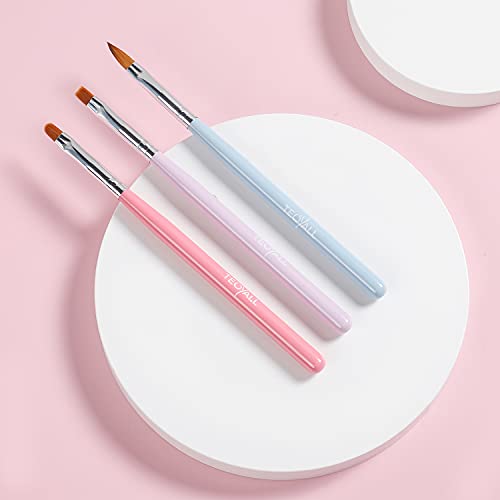 TEOYALL 6Pcs Nail Art Brushes, Gel Nail Polish Painting Liner and Dotting - color: Multicolor