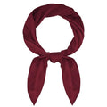 Pistha Satin Scarf Neck Scarf Square Bandanas Hair Handkerchief 27.5 inch - color: Wine Red