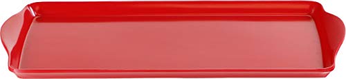 Reston Lloyd Melamine Plastic Tidbit Tray, BPA-Free, Food Safe, Multipurpose Platter Serving Tray, Bathroom/Table Organizer, Red - color: Red, size: 14.7" x 6.5" x 0.8"