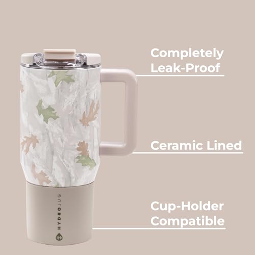 HydroJug Coffee Traveler 20oz Ceramic-Lined Mug with Handle, Camo - color: Camo