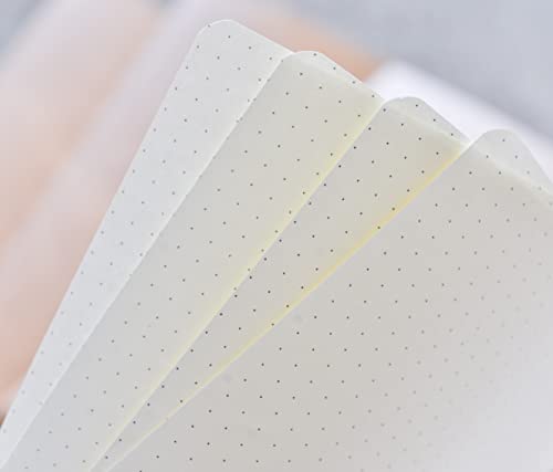 TWONE Travel Journal, 6 Pack Notebook Journal for Travelers Work School Writing Note Taking Kraft Brown Soft Cover Notebooks 5.5” x 8.25”, 60 Dot Grid Pages, 30 Sheets - style: Dotted