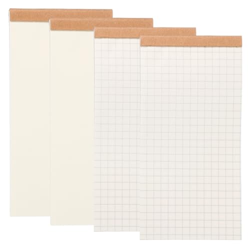 PATIKIL Portable Field Notes, 4 Pcs Small Notepads 50 Sheets Pocket Notebooks Memo Books to Do List Organizer Planner Daily for Work Office Journey, Grid/Blank - style: Grid/Blank