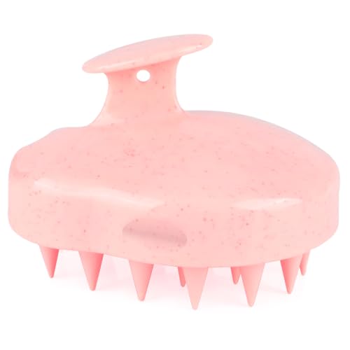 FREATECH Scalp Massager Hair Growth, Scalp Scrubber Shampoo Brush with Soft Silicone Bristles for Dandruff Removal and Hair Care, Wet & Dry Hair Massager Scalp Exfoliator, Chalk Pink - color: Chalk Pink