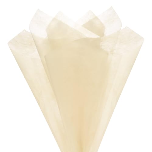 M METERXITY 38-Sheet Korean Cotton Wrapping Flower Paper, 11.8 Inch Waterproof Floral Wrapping Cotton Paper for Bouquets/Gift Packaging [Light Beige] - color: Light Beige