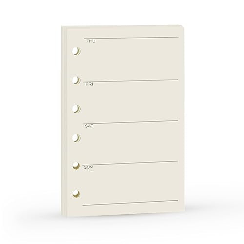 A7 Planner Refill, A7 Agenda Refill for Filofax,6 Hole/100gsm,4.84 x 3.23'', Harphia(Weekly Plan) - color: Weekly Plan, size: A7