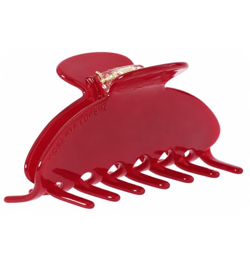 Luxury Hair Claw Clip Premium Acetate Strong Hold 4 Inch (Ruby Red) - color: Ruby Red