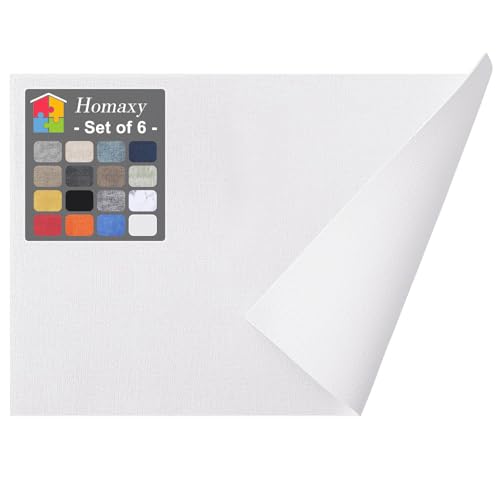 Homaxy PU Faux Leather Placemats for Dining Table, Set of 6, White - color: White