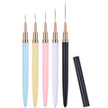 5Pcs Nail Art Liner Brushes Gel Polish Painting Nail Design Pen Set