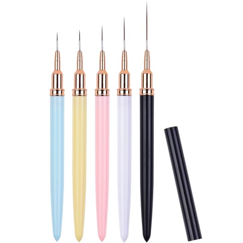 5Pcs Nail Art Liner Brushes Gel Polish Painting Nail Design Pen Set