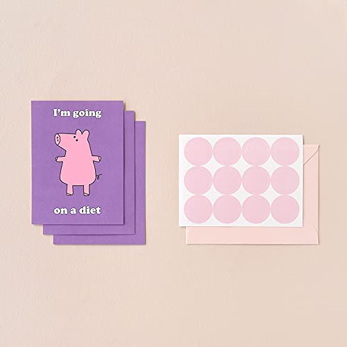 Monolike Day-by-day Card, Story town Ver.1 - Mix 36 Mini Single cards, 36 envelopes, 36 stickers Package - color: Story town Ver.1