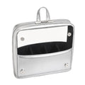 YDR Standing Makeup Brush Bag - Clear Portable Travel Cosmetic Pouch, Large Capacity Foldable Makeup Brush Holder, Water-Resistant Professional Makeup Tool Case for Women & Artists (Silver) - color: silver