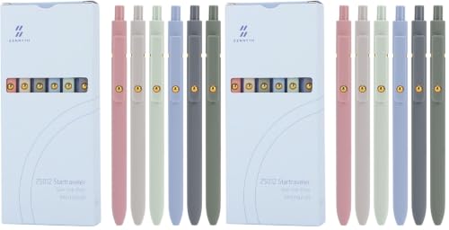 Ddaowanx Gel Pens,6 Pcs 0.5mm Retractable Quick Dry Blue Ink Pens (Pack of 2) - color: 6 Pcs-Blue Ink, size: 1 Count (Pack of 12)