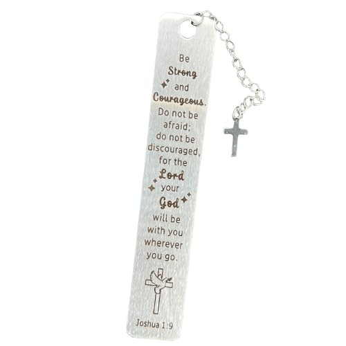 Bible Bookmarks Book Markers, Metal Christian Bookmark Gift Accessories (Joshua 1:9) - style: Joshua 1:9