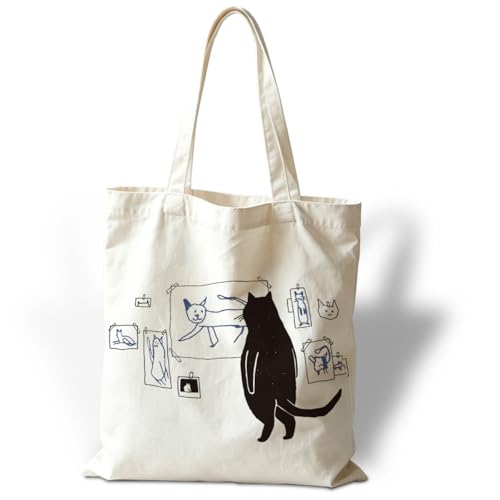 Funny Canvas Tote Bag, Reusable Shoulder Grocery Bag, Holiday Gift Bags for Friends, 13.7x15.7 inch - color: Style 07