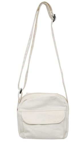 Small Crossbody Bag Cute Purse Mini Canvas Crossbody Purse Phone bag - color: White