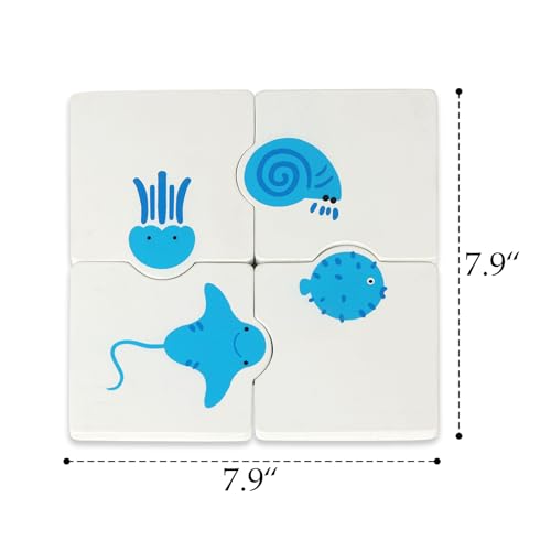 Beach Coasters for Drinks Set of 4, Blue - color: Blue