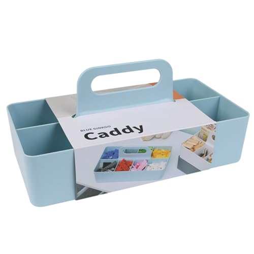 BLUE GINKGO Stackable Organizer Caddy, Long, Blue, Made in Korea - color: BLUE, size: Long Rectangle