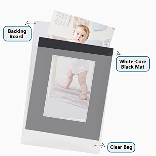 Somime 10 Pack Acid-Free 8x10 Black Mat Set for 5x7 Pictures with Bevel Cut - size: 8"x10" 10pack black complete set
