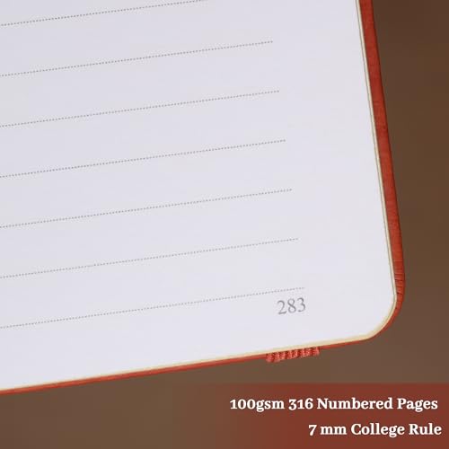 TIEFOSSI Line Journal Notebook for Women Men, 316 Pages,8.3x5.8 IN - color: Brown, size: Line