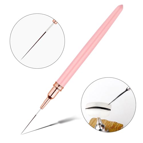 Metallic Nail Art Brushes Superfine Brush 5 Pcs Kit Professional Nail Liner Brush Nail Details Brush Nail Painting and Drawing Liner Brush for Nail Salons - color: g-5pcs