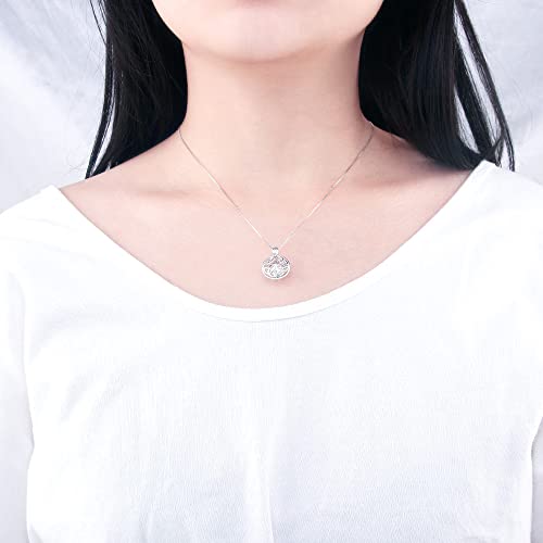 Sterling Silver Celtic Knot Round Cage Pendants for Women