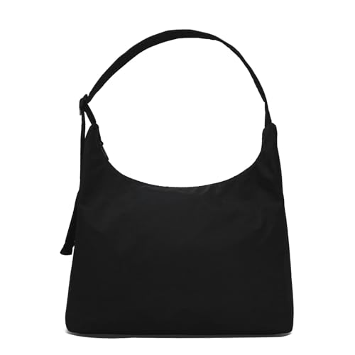 FASTFAIRY Nylon Shoulder Bag: Lightweight Adjustable Strap - color: Large-black, size: Large