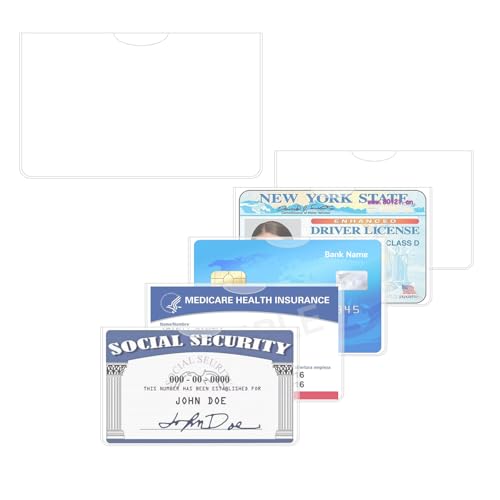6-Pack Social Security Card Protector Sleeves, Medicare and Credit Card Holder Cover, Waterproof SSN Card Protector (6)
