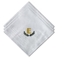 3 Pcs Men's Handkerchiefs, White Embroidered Initial Monogrammed Handkerchiefs for Men Suit Soft Cotton - style: E