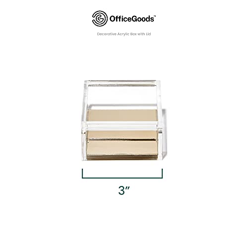 OfficeGoods Acrylic Desk Organizer with Gold Base, Small - color: Gold, size: Small
