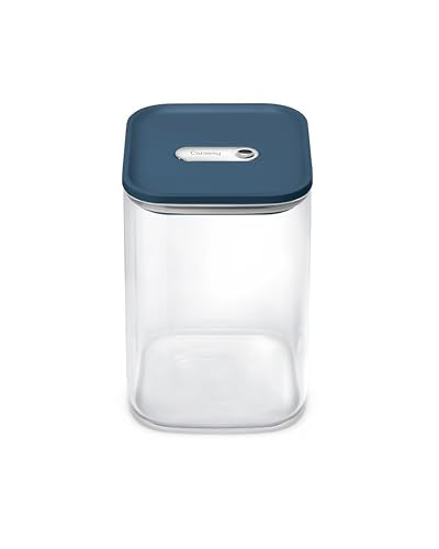 Caraway 4 qt Glass Airtight Food Storage Container with Lid - color: Navy, size: 4qt Container