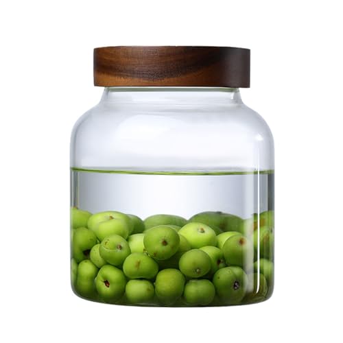 Glass Jars Canisters with Airtight Lids, Clear Glass Coffee Jars with High Sealing Threaded Mouth, Food Storage Canister for Pantry Sugar Tea Coffee Cookies (51 FL OZ / 1500ml) - size: 51 FL OZ / 1500ml
