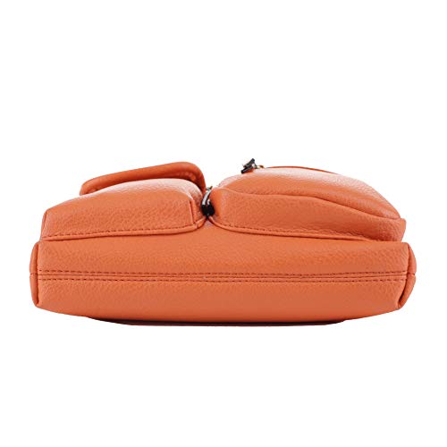 SG SUGU Katie Lightweight Medium Crossbody Bag Shoulder Bag with Multi Pocket for Women - color: Orange