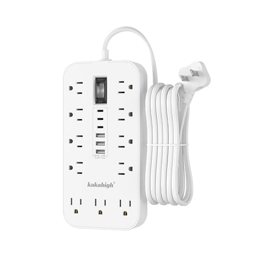 2 Prong Extension Cord with Multiple Outlets - 5 FT - color: White, size: 5FT