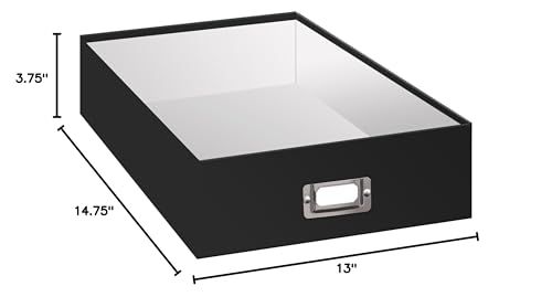 Pioneer Jumbo Scrapbook Storage Box, Black, 14.75 Inch x 13 Inch x 3.75 Inch - size: 14.75 x 13 x 3.75 inches