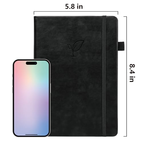 Hoci Poci 400 Pages Lined Journal Notebook, 5.8" x 8.4", Black - color: Black, size: Lined-400 Pages (5.7"×8.3")