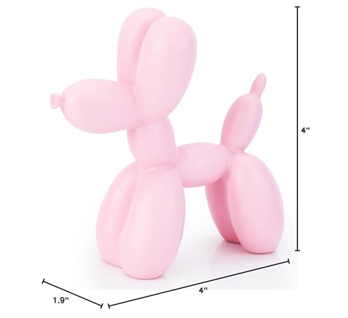4 Inch Matte Pink Balloon Dog Sculpture - color: Pink