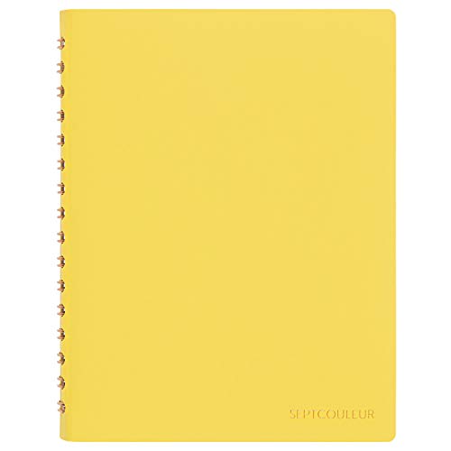 Maruman Septcouleur Spiral Notebook, 200 Pages, A6 3mm Grid, Yellow - color: Sunny Yellow, size: 5.98" x 4.57"