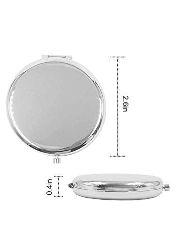 MIHAGUTY Magnifying Compact Mirror for Purses with 2 x 1x Magnification, Folding Mini Pocket Double Sided Travel Makeup Mirror,Perfect for Purse, Pocket Mirror for Gift (Silver) - color: Silver, size: 0"L x 0"W