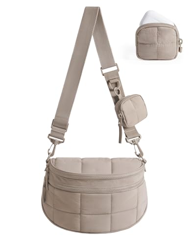 BAGSMART Crossbody Bags for Women, Puffer Cute Bum Bag with Pouch - color: Camel, size: 4.6L