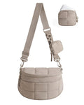 BAGSMART Crossbody Bags for Women, Puffer Cute Bum Bag with Pouch - color: Camel, size: 4.6L