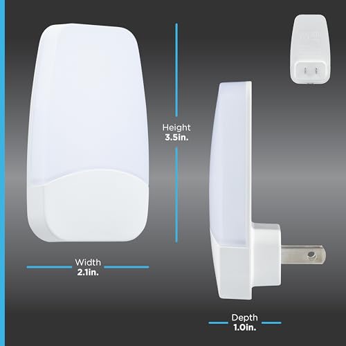 GE Plug in Night Light with Dusk to Dawn Sensor, 2 Pack - color: Warm White, size: 2 Pack