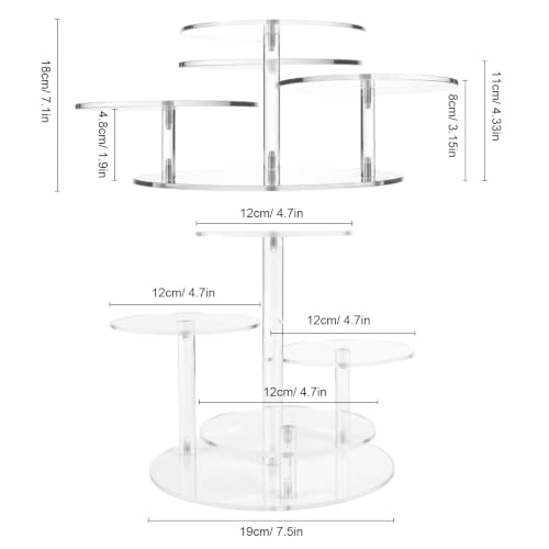 4 Tier Acrylic Display Stand, Clear Display Risers for LEGO Botanicals & Mini Figures, Tabletop Display Shelf for Perfume, Jewelry, Flowers, Collectibles, and Cake – Crystal Clear, Sturdy - color: 4 Tier