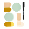 DiverseBee Transparent Sticky Notes Set with Quick Dry Pen (Matera) - color: Matera