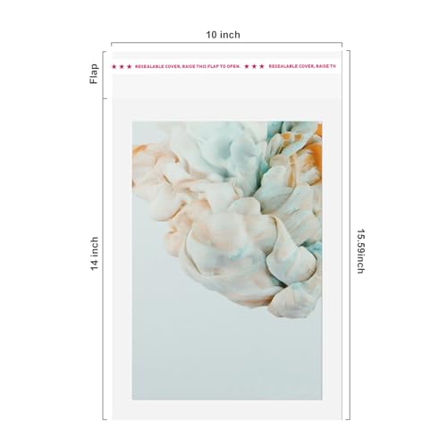 Egofine Self Sealing Cellophane Bags 100 PCS Clear Resealable Sleeves Bags for 10x14 Photo Mats (Bag Size: 10x14 inches) - color: 10"x14"Pack of 100