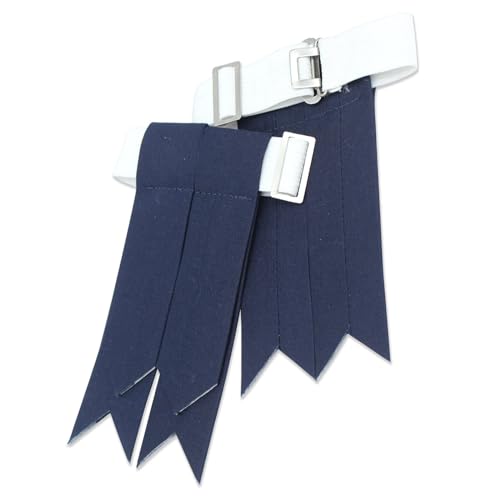 Kilt Flashes for Men with Heavy Buckle Adjusters, Plain & Tartan Kilt Sock Flashes. - color: Blue