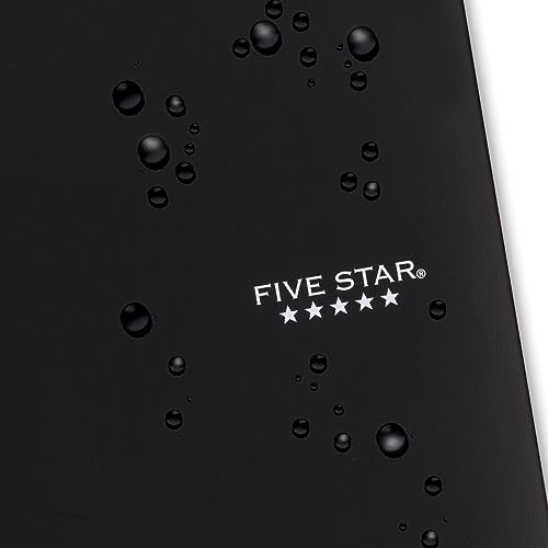 Five Star Spiral Notebook + Study App, 5 Subject, College Ruled Paper, Fights Ink Bleed, Water Resistant Cover, 8-1/2" x 11", 200 Sheets, Black (72081) (Pack of 2) - color: Black, size: 1 Count (Pack of 2)